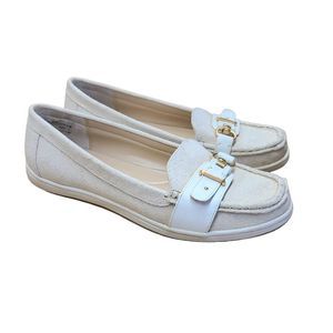 Lands' End Cream Sparkly Loafers size 9.5